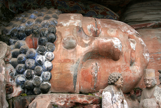 Buddhistische Felsskulpturen in Dazu Beishan bei Chongqing