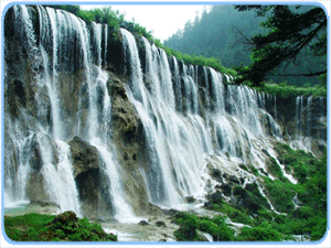 Wasserfälle bei den Sinterterrassen bei Jiuzhaigou