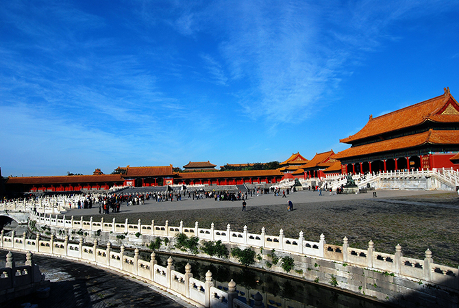 Platz vor der "Halle der h&ouml;chsten Harmonie" im Kaiserpalast in Beijing